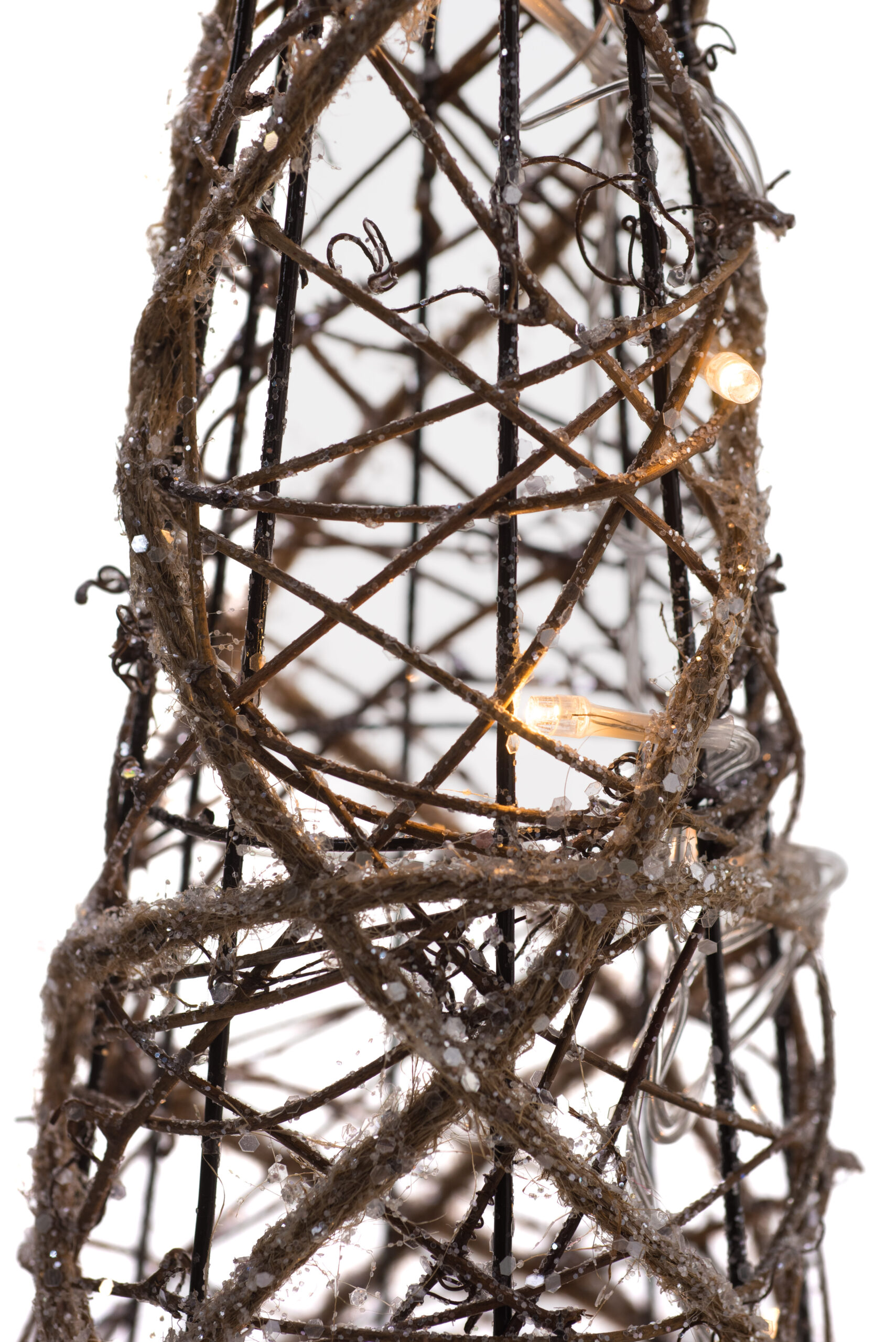 Brown Grapevine Glittered Cone Accent Lighted Tree Set - Image 8