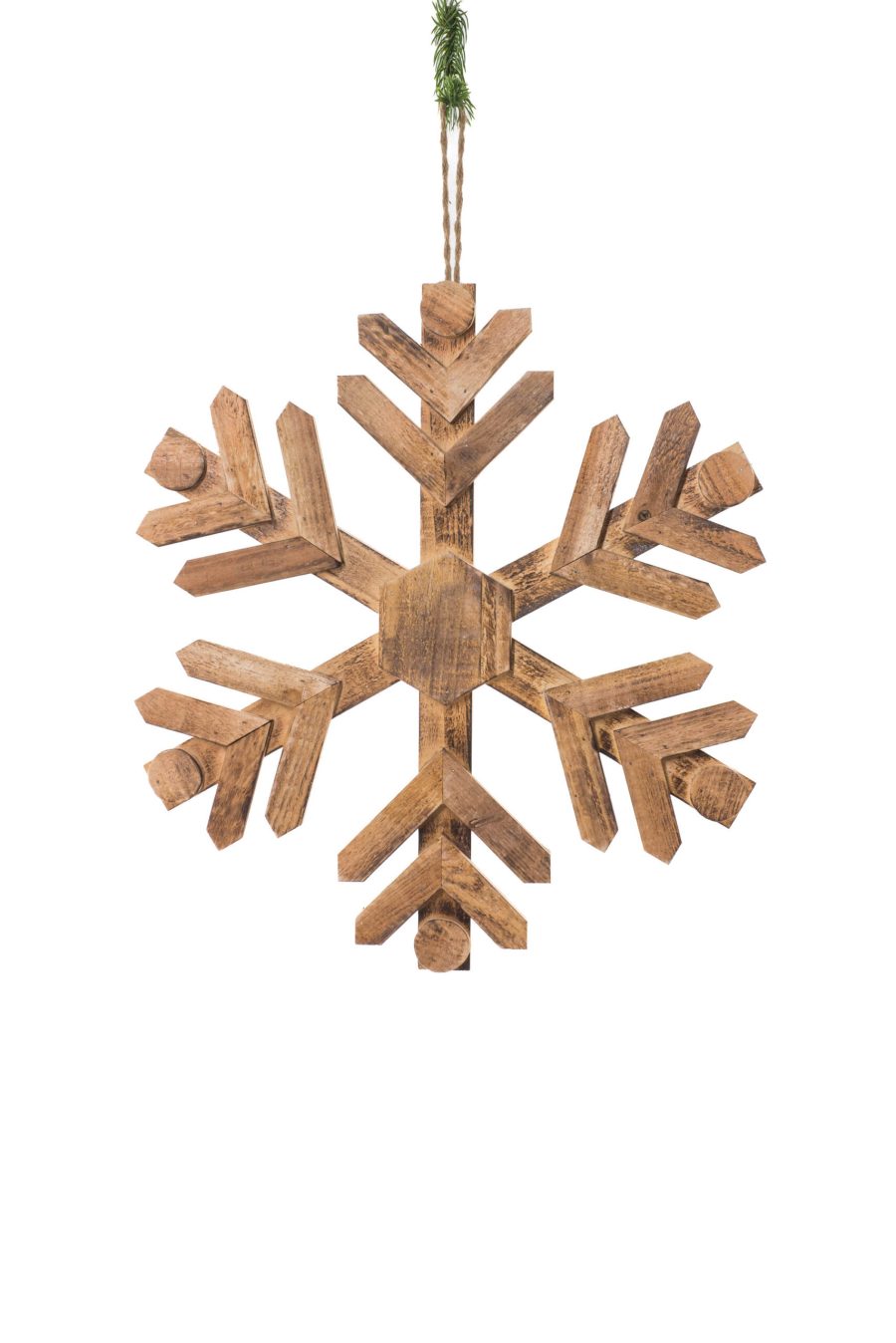 Smokey Wood Hanging Classic Washed Snowflake