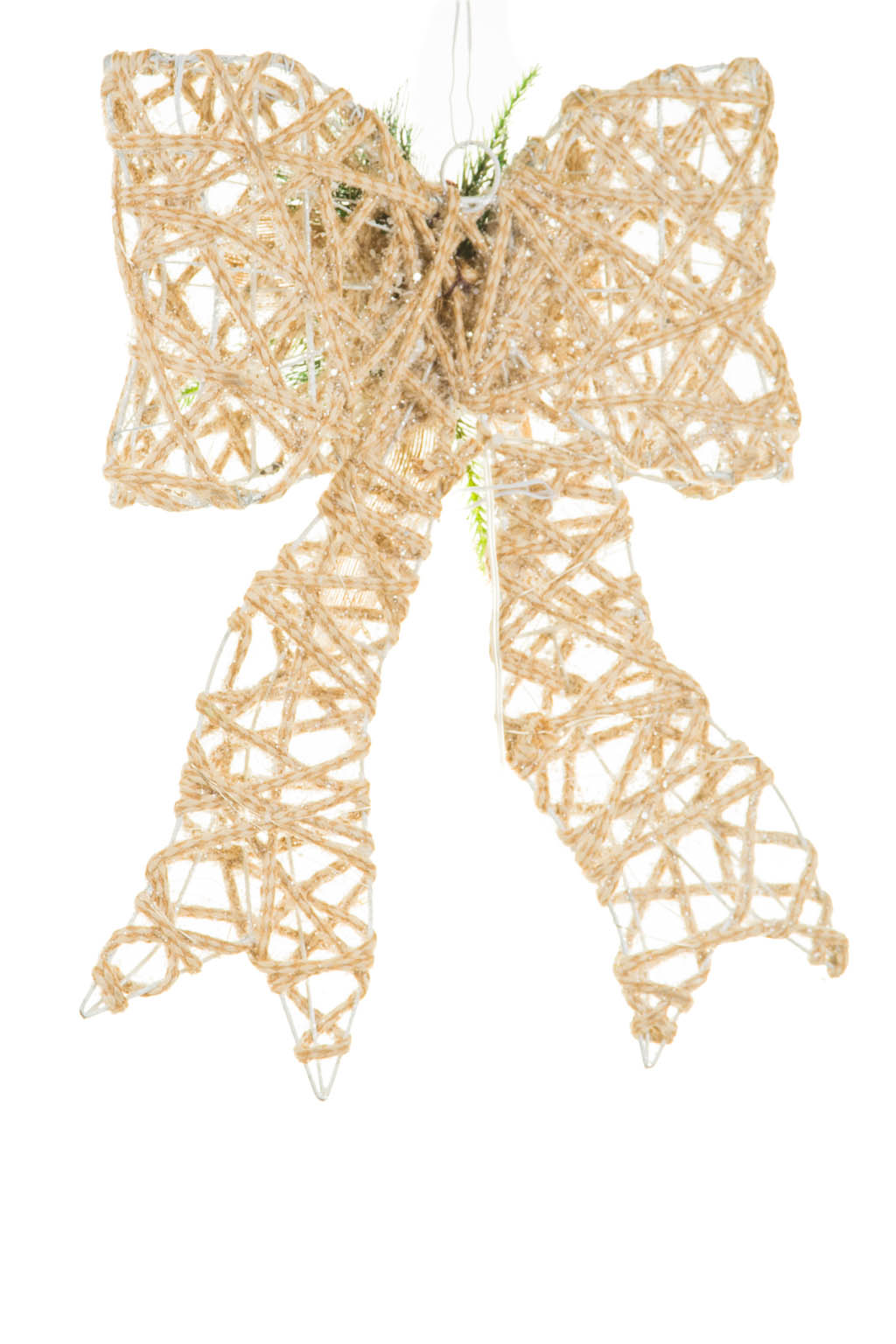 Hanging Beige and Green Luminant Warm White LED Christmas Star - Image 2