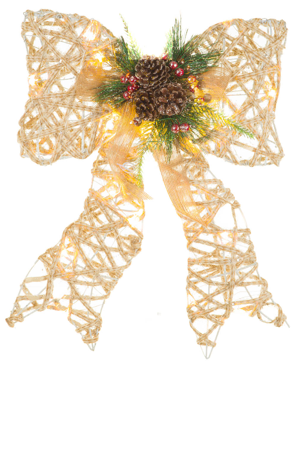 Hanging Beige and Green Luminant Warm White LED Christmas Star - Image 4