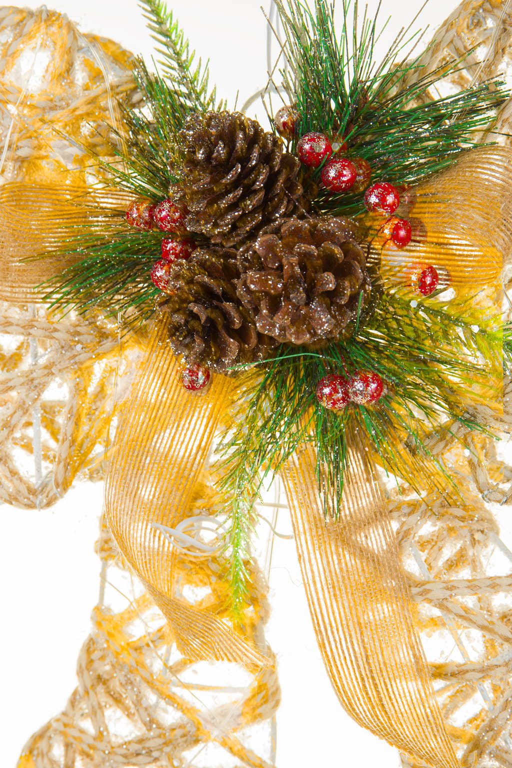 Hanging Beige and Green Luminant Warm White LED Christmas Star - Image 5