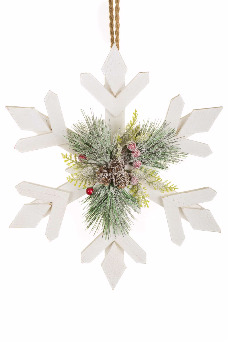 White Snowflake Hanging Accent