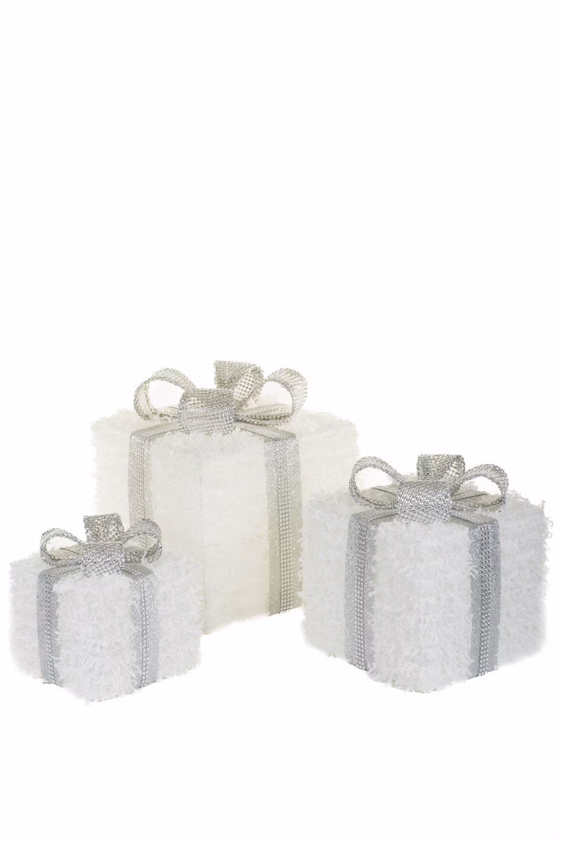 White Gift Boxes LED Accent