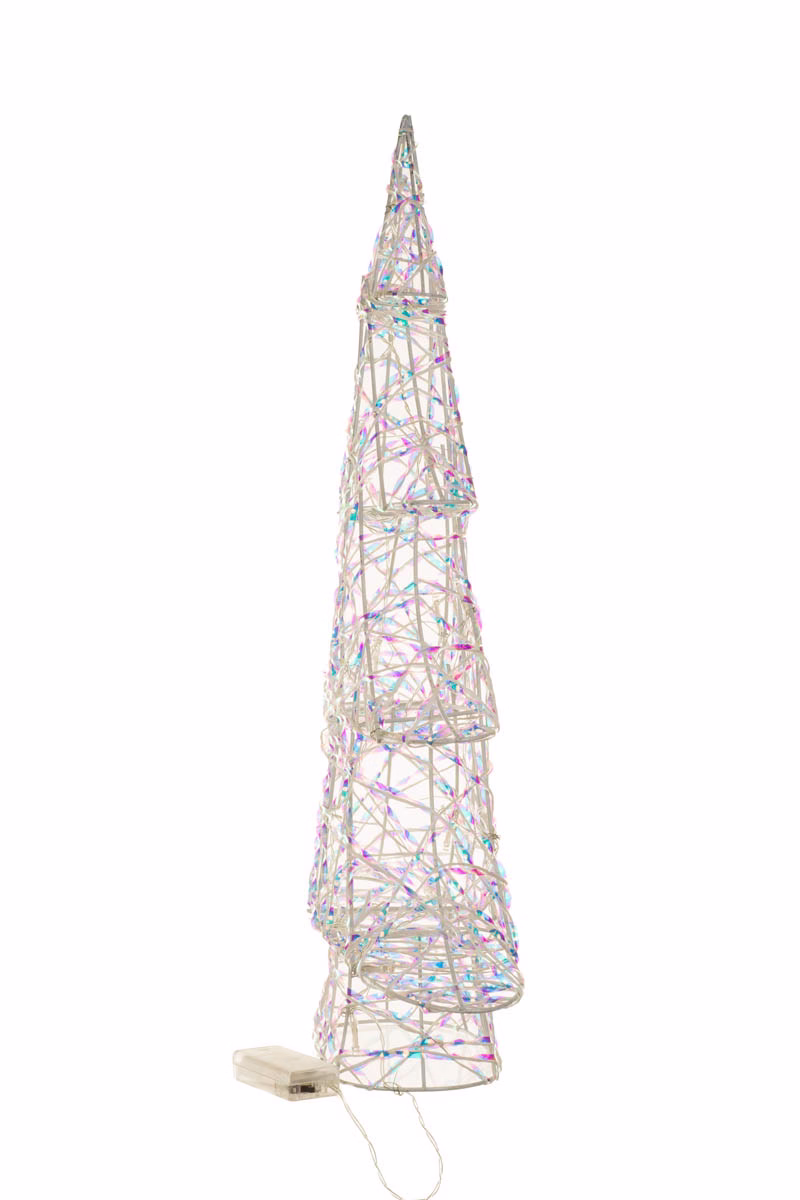White Wireframe LED Christmas Tree - Image 3