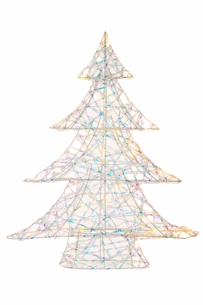 White Wireframe LED Christmas Tree - Image 4