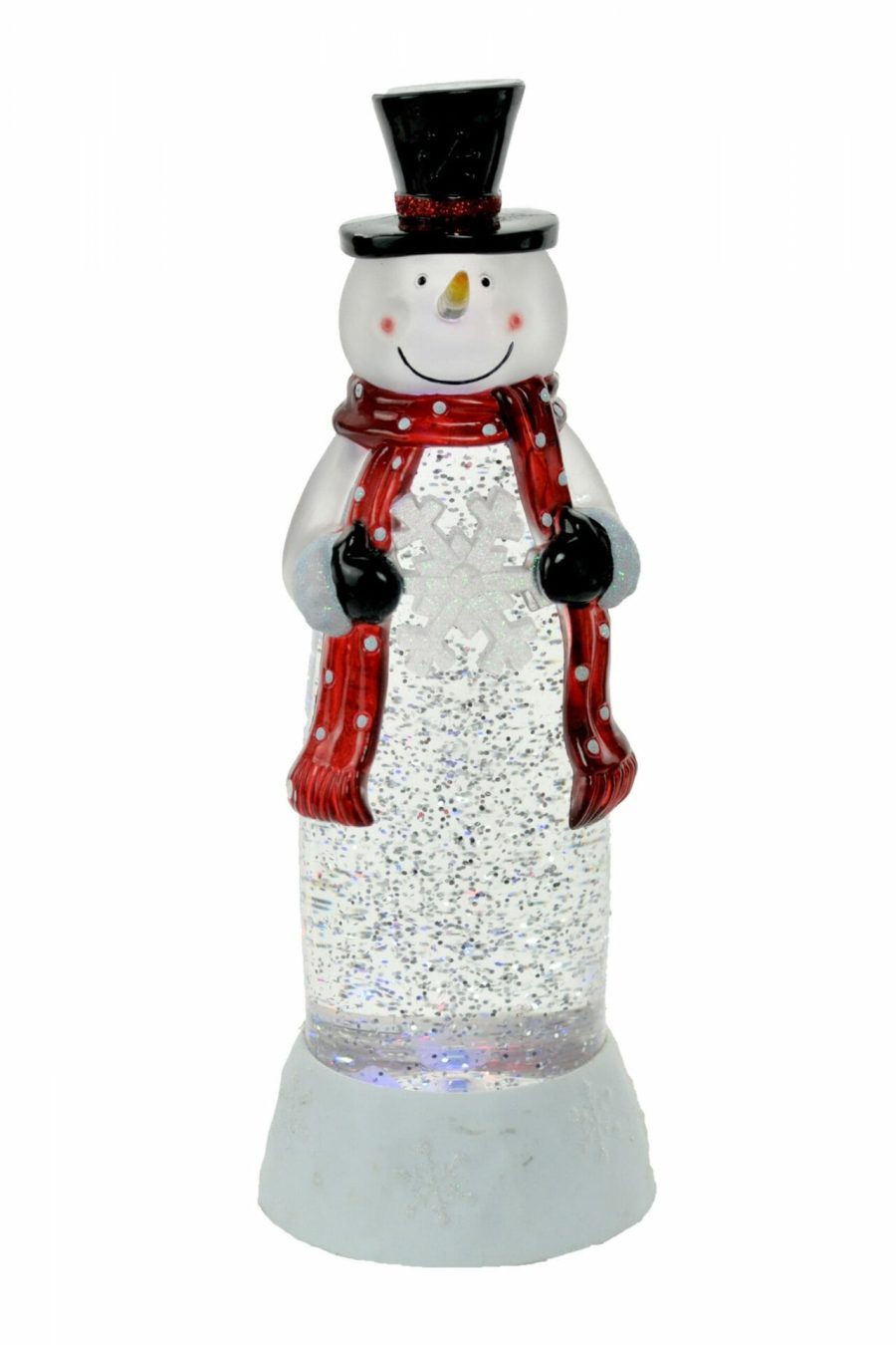 White Snowman LED Snow Globe