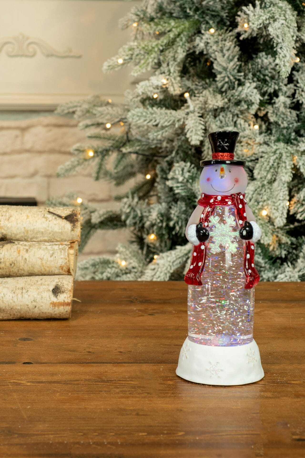 White Snowman LED Snow Globe - Image 4