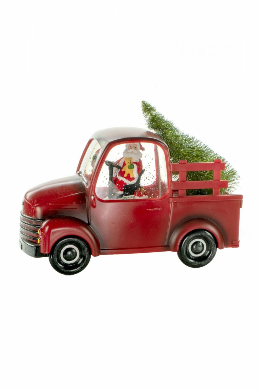 Red Christmas Pick Up Truck LED Snow Globe
