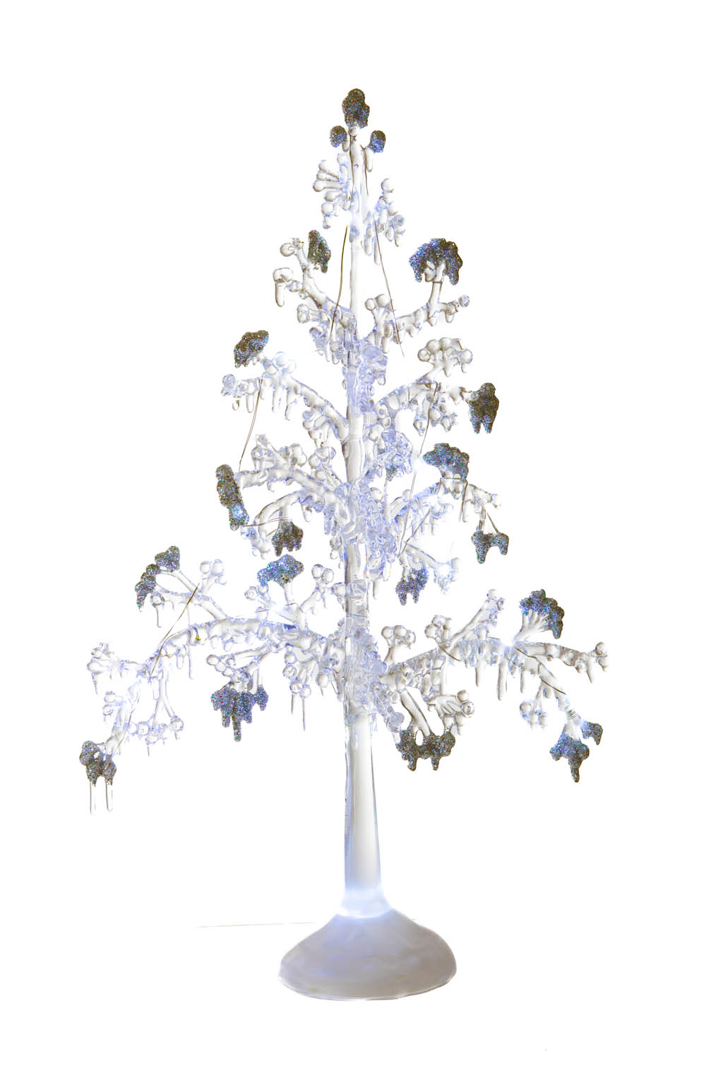 Clear Fir Tree Cool White LED Figure As Melting Ice Design