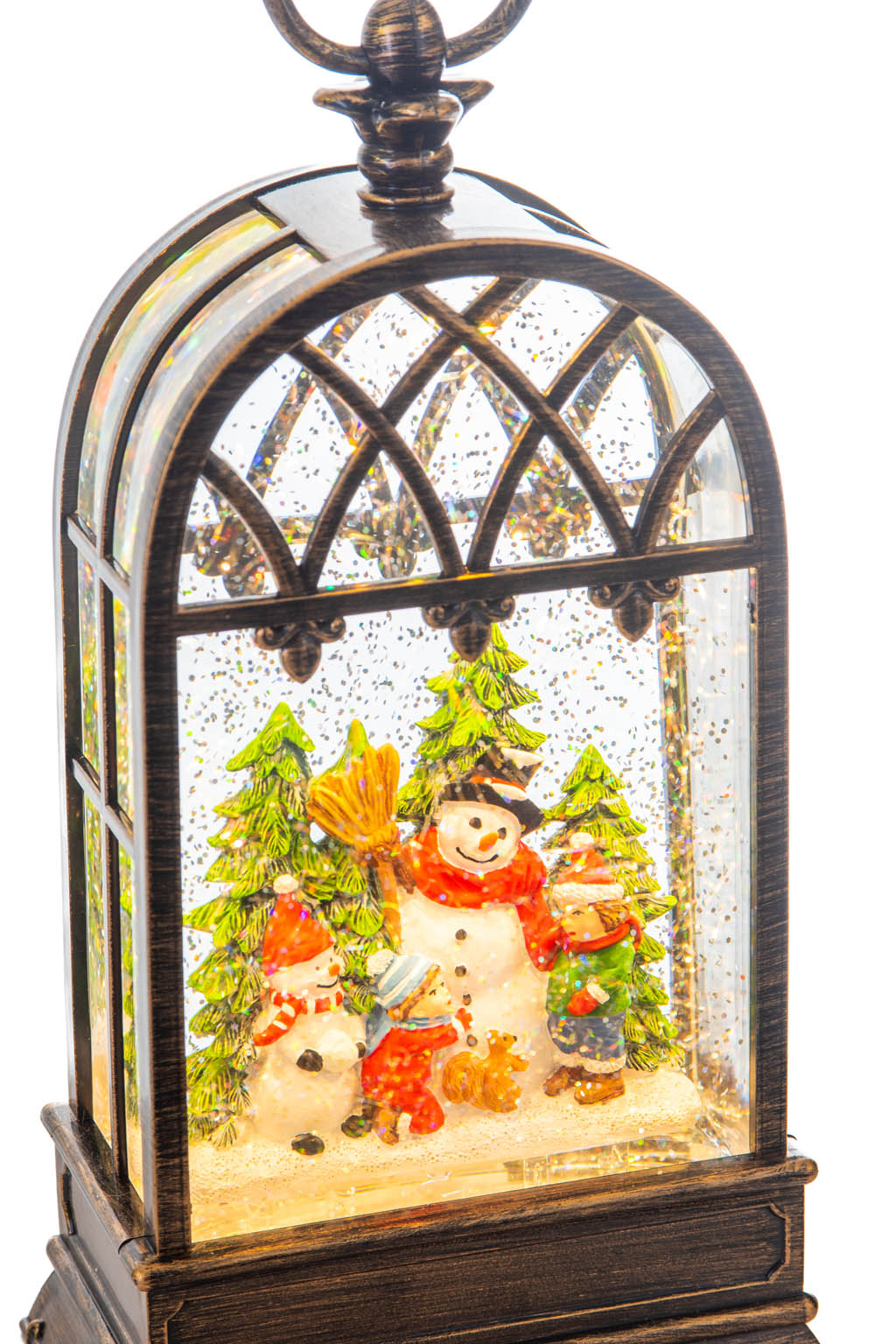 Brass Snowman'S Birdcage Warm White LED Snow Globe with Swirling Glitter - Image 5