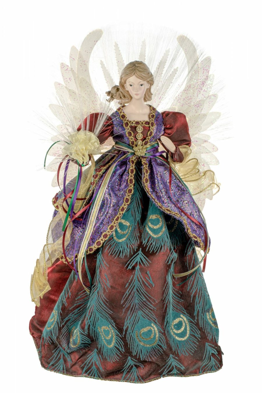 Peacock Large Modern Fiber Optic Angel Tree topper
