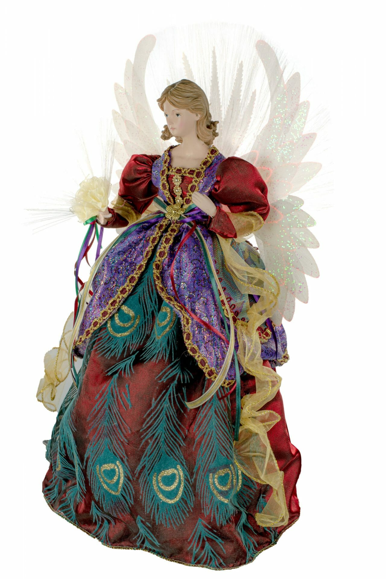 Peacock Large Modern Fiber Optic Angel Tree topper - Image 2