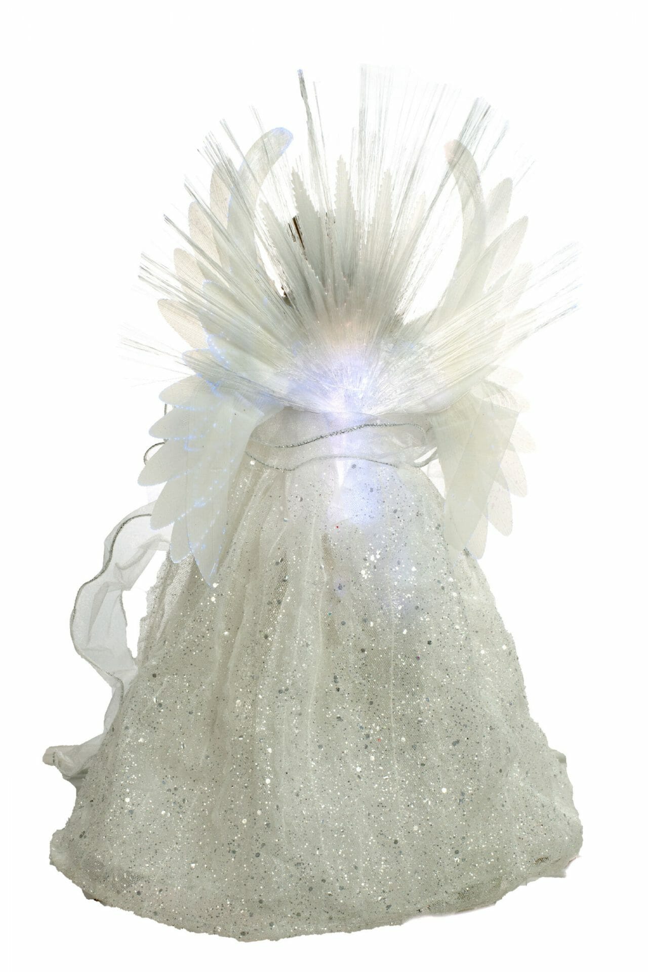 White Large Modern Fiber Optic Angel Tree topper - Image 3
