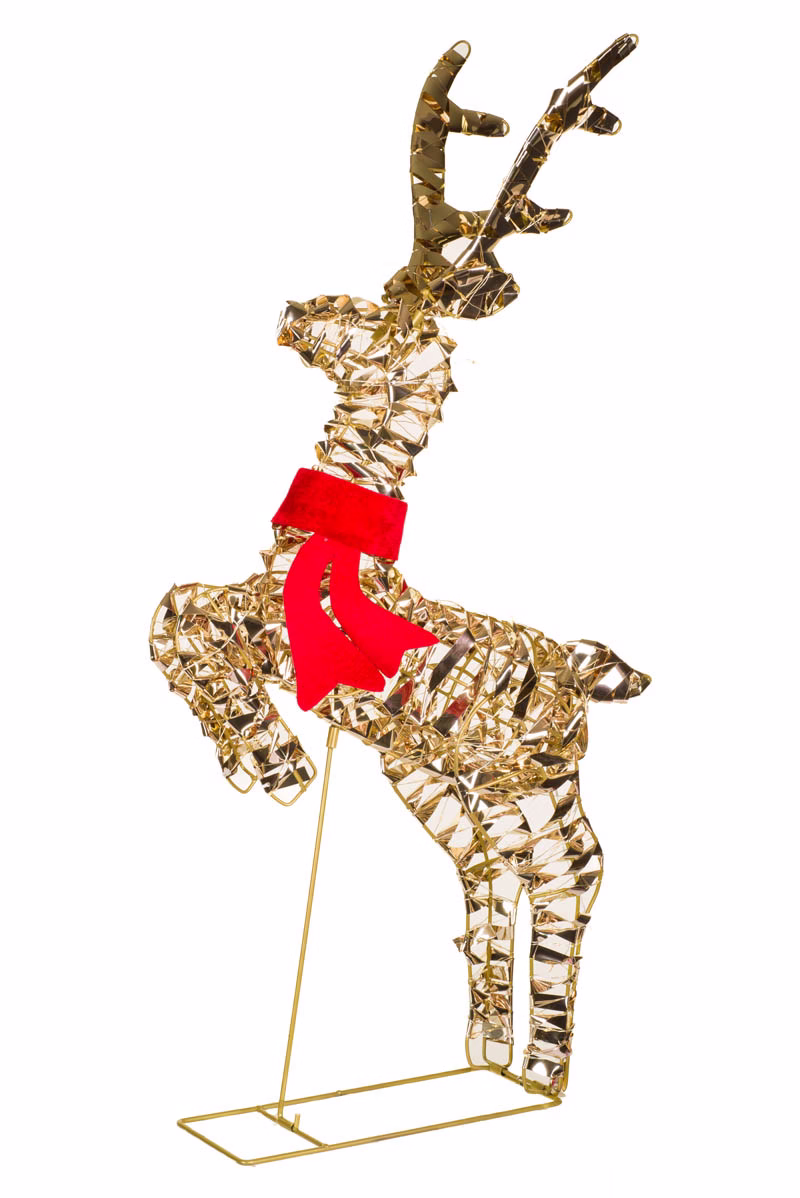 Gold LED Ribbon Prancing Reindeer