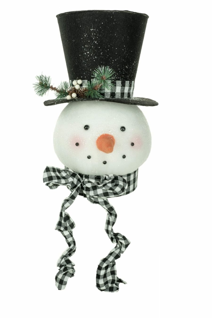 Black Snowman Head Tree Topper