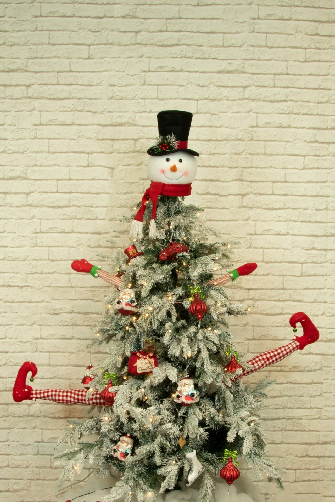 White Snowman Head Tree Topper - Image 4