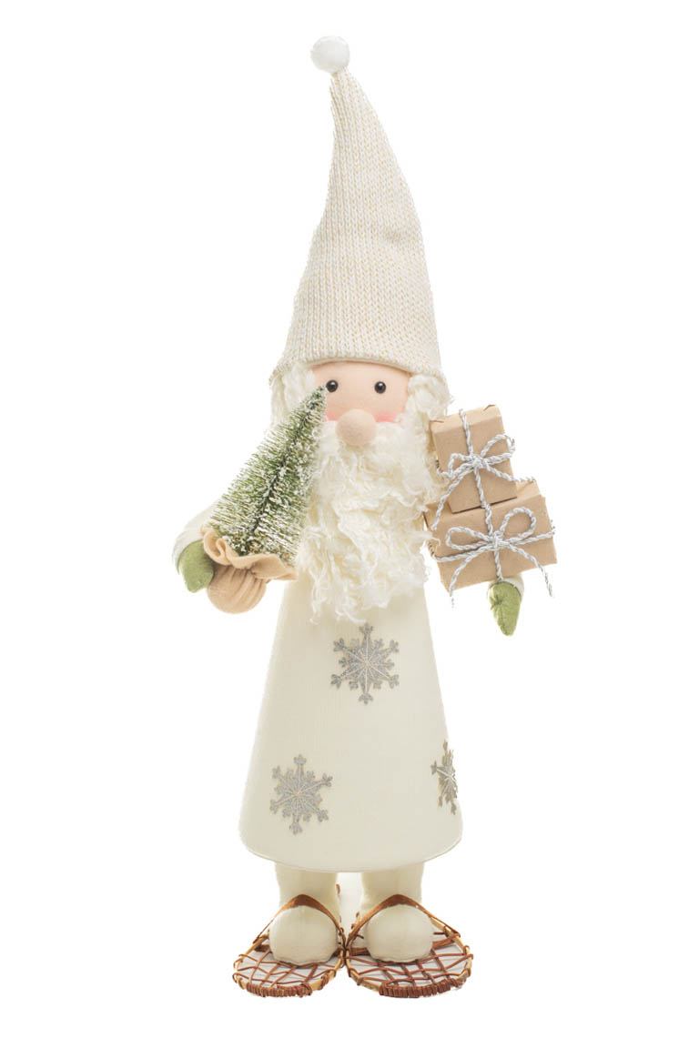 30" Cream Mellow Santa Bearing Gifts