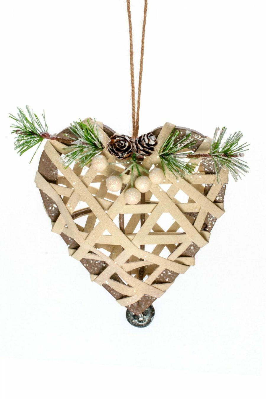 Brown Lace Heart Ornament