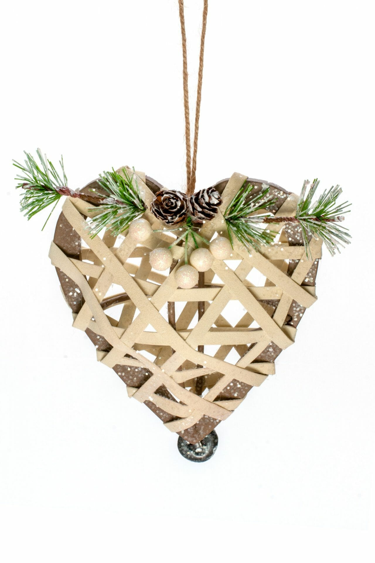 Brown Lace Heart Ornament