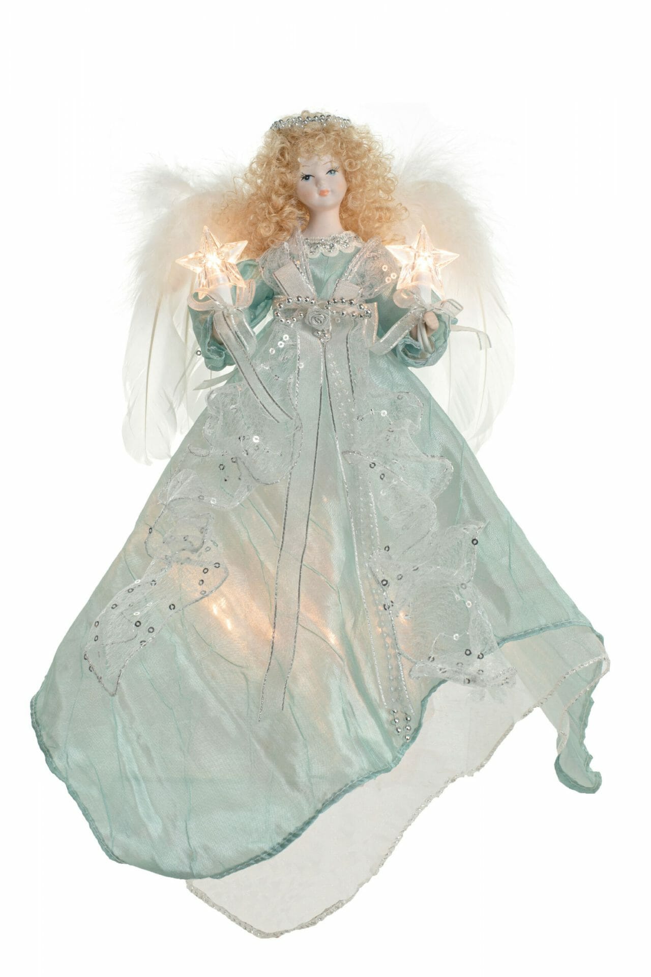 Aqua Blue 10-Light Angel Tree topper