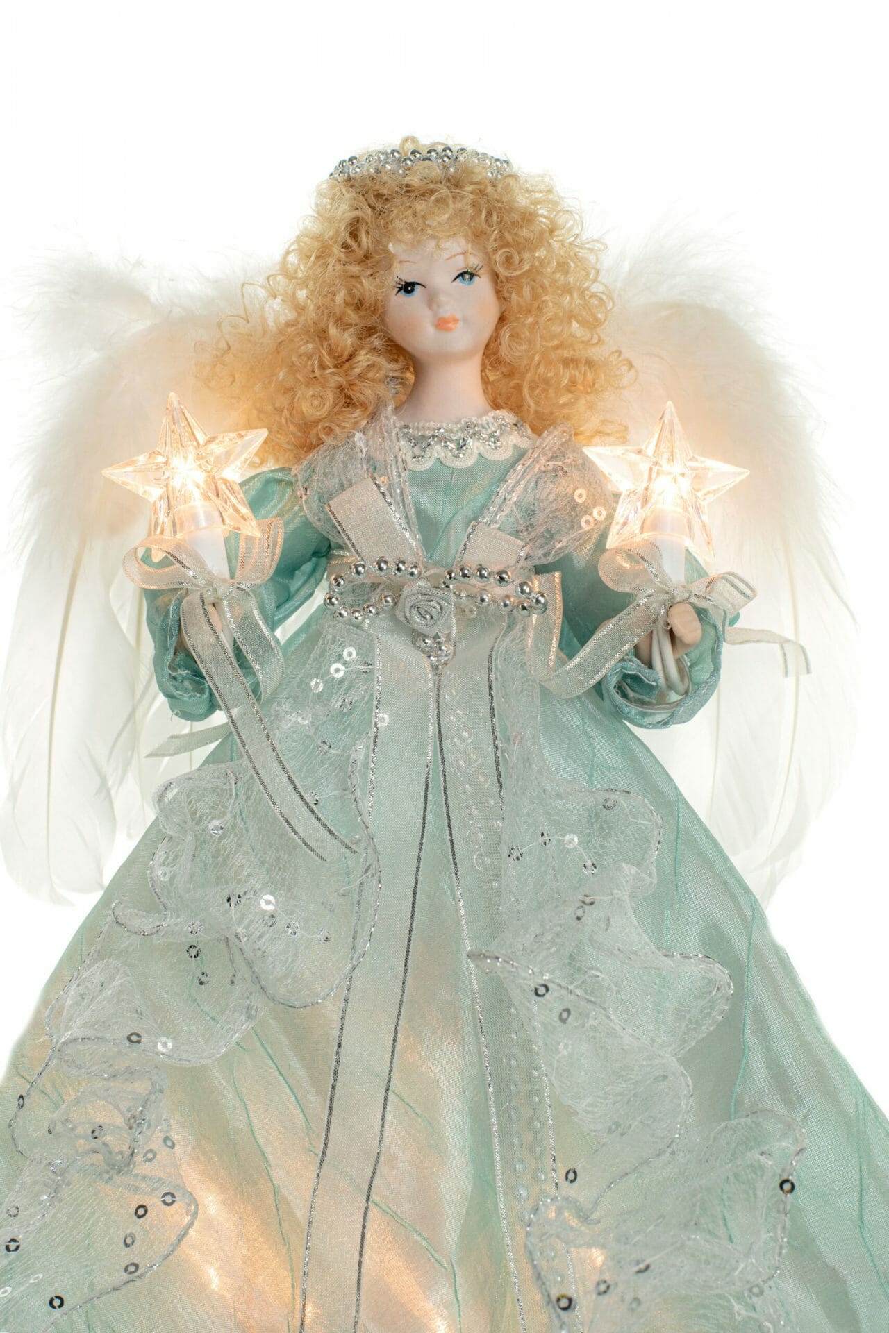 Aqua Blue 10-Light Angel Tree topper - Image 4