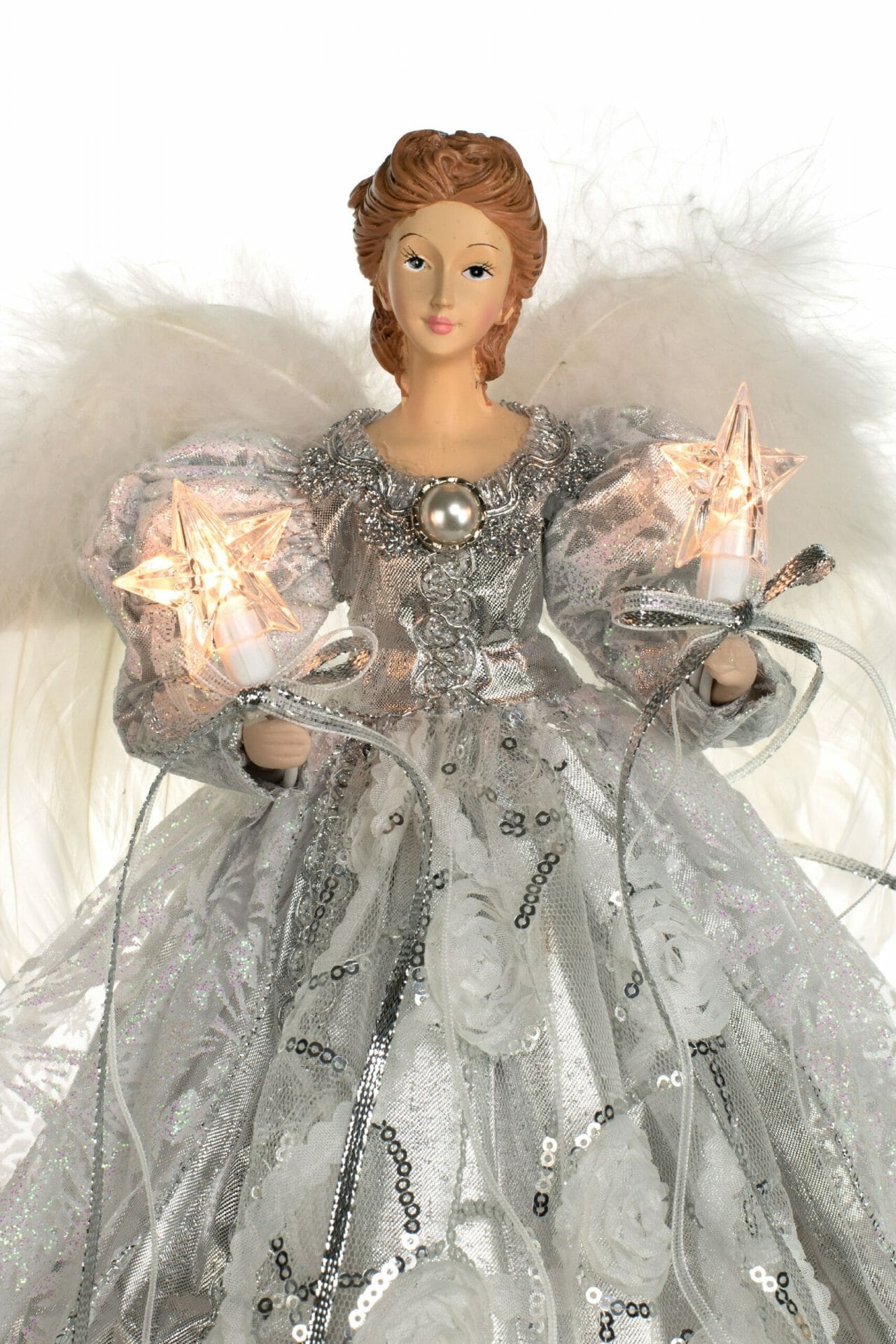 Silver Modern 10-Light Angel Tree topper - Image 4