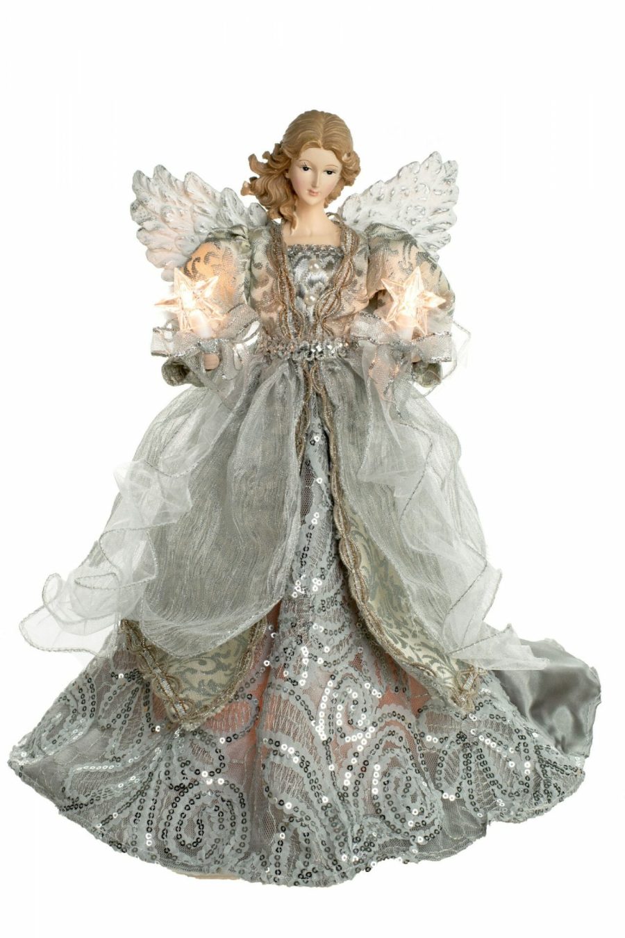 Silver 10-Light Angel Tree topper