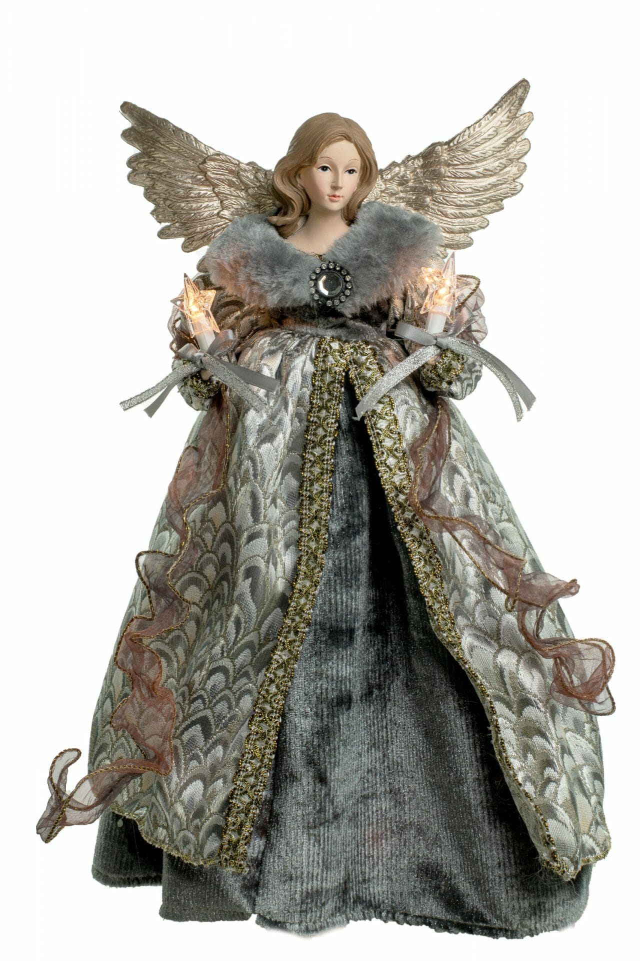 Peacock Grey Modern 10-Light Angel Tree topper