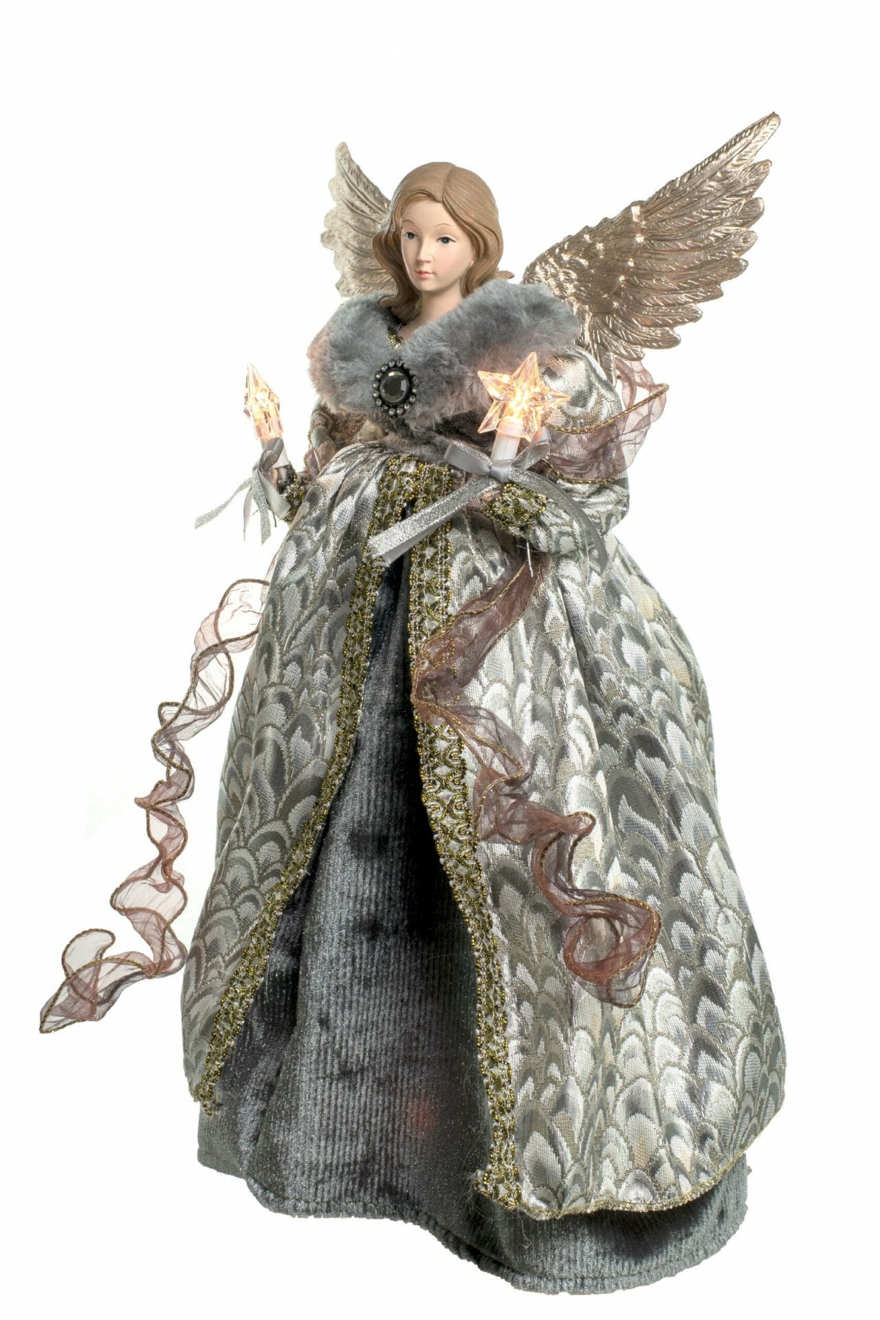 Peacock Grey Modern 10-Light Angel Tree topper - Image 2
