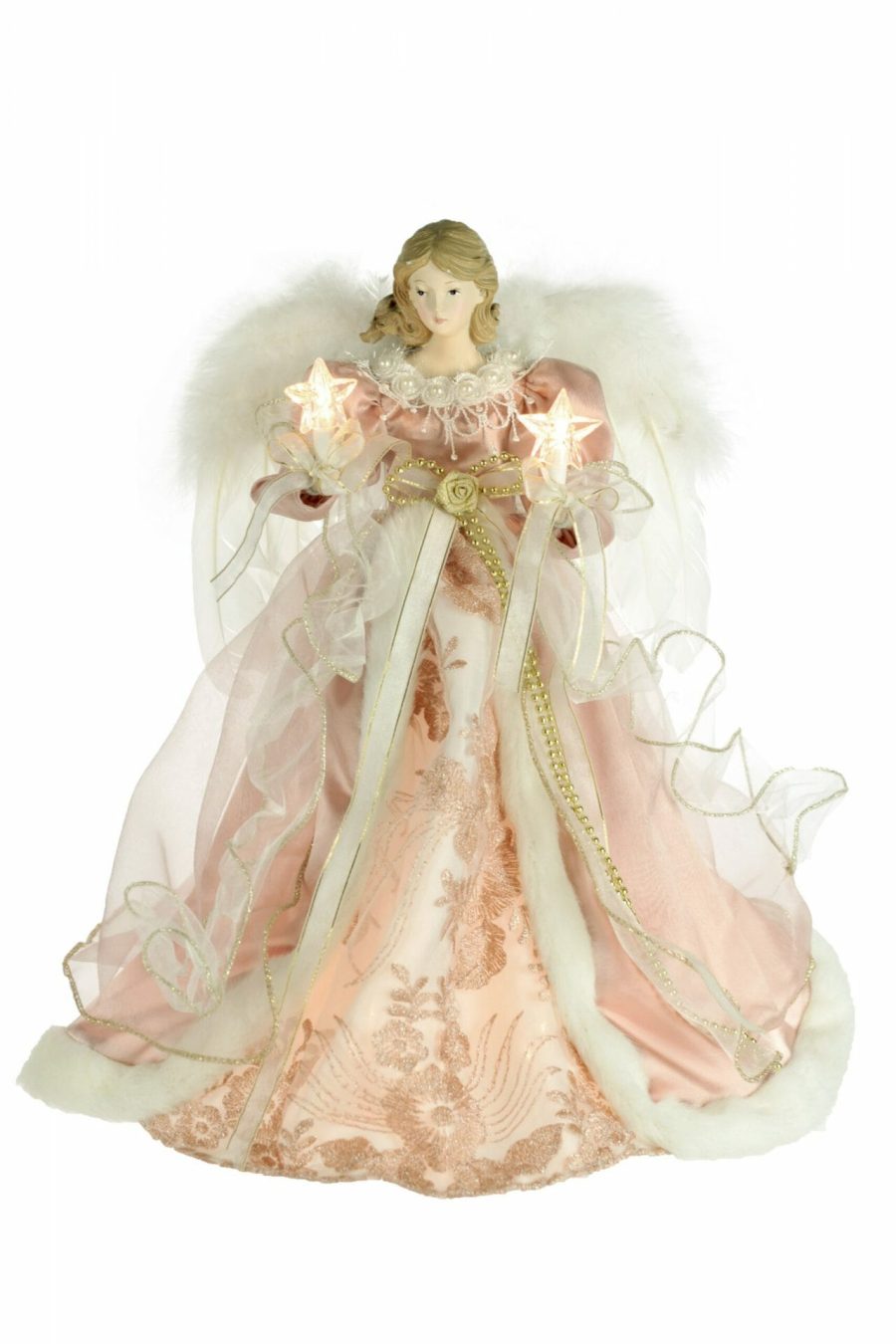 Pink Modern 10-Light Angel Tree topper