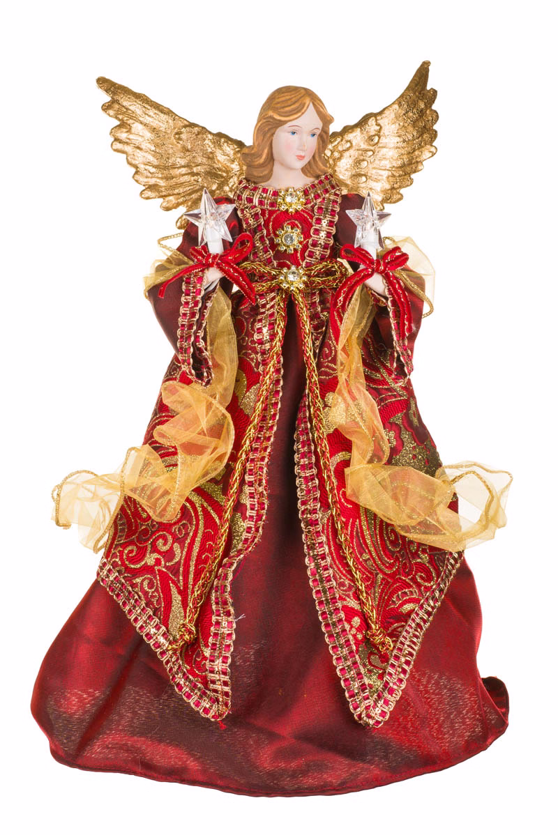 Red 10-LIGHT Angel Tree Topper