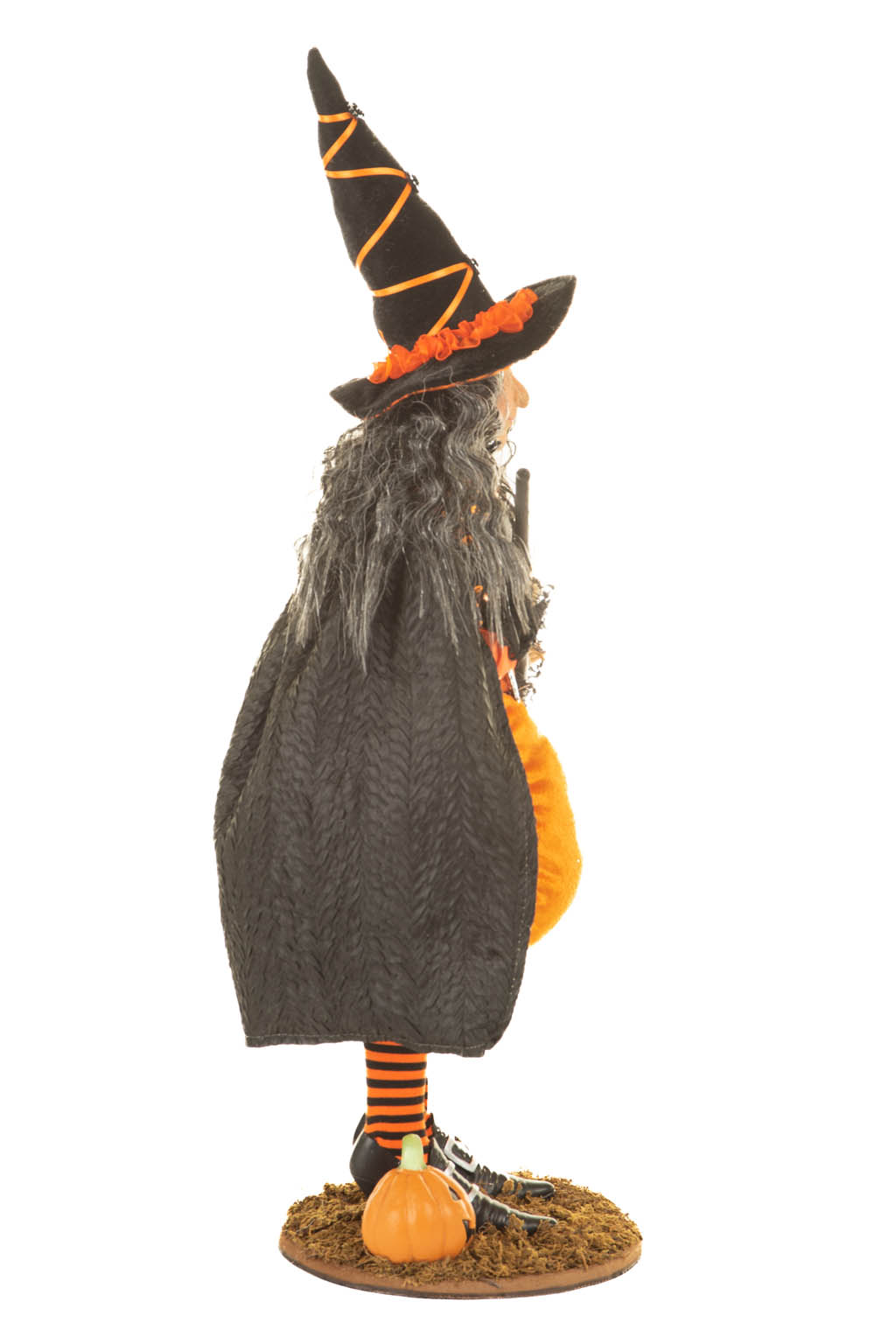 Black and Orange Sequin Funky Witch with Parachute Pants on Wispy Grass - Image 4