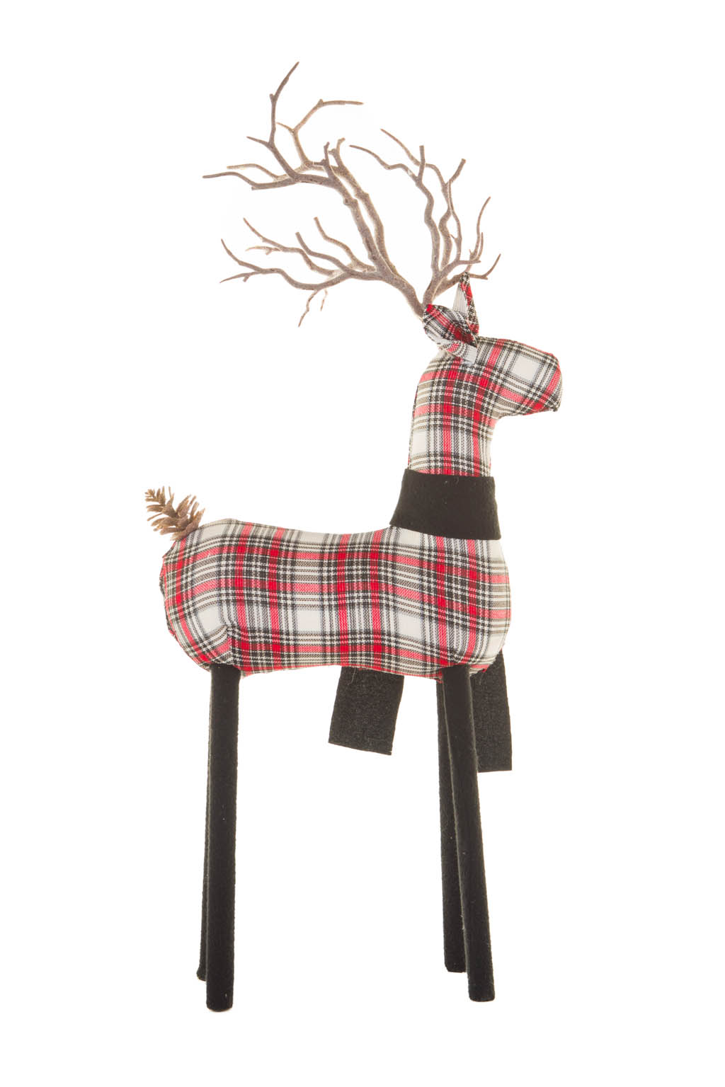 Black and Red Plaid Warm and Cozy Reindeer with a Pinecone Tail - Image 4