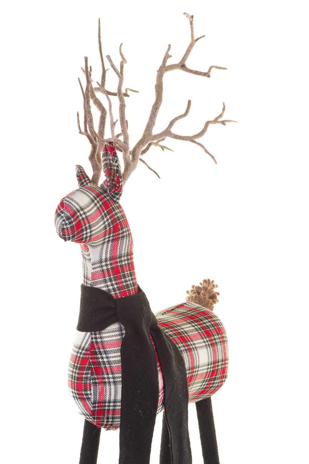 Black and Red Plaid Warm and Cozy Reindeer with a Pinecone Tail - Image 5