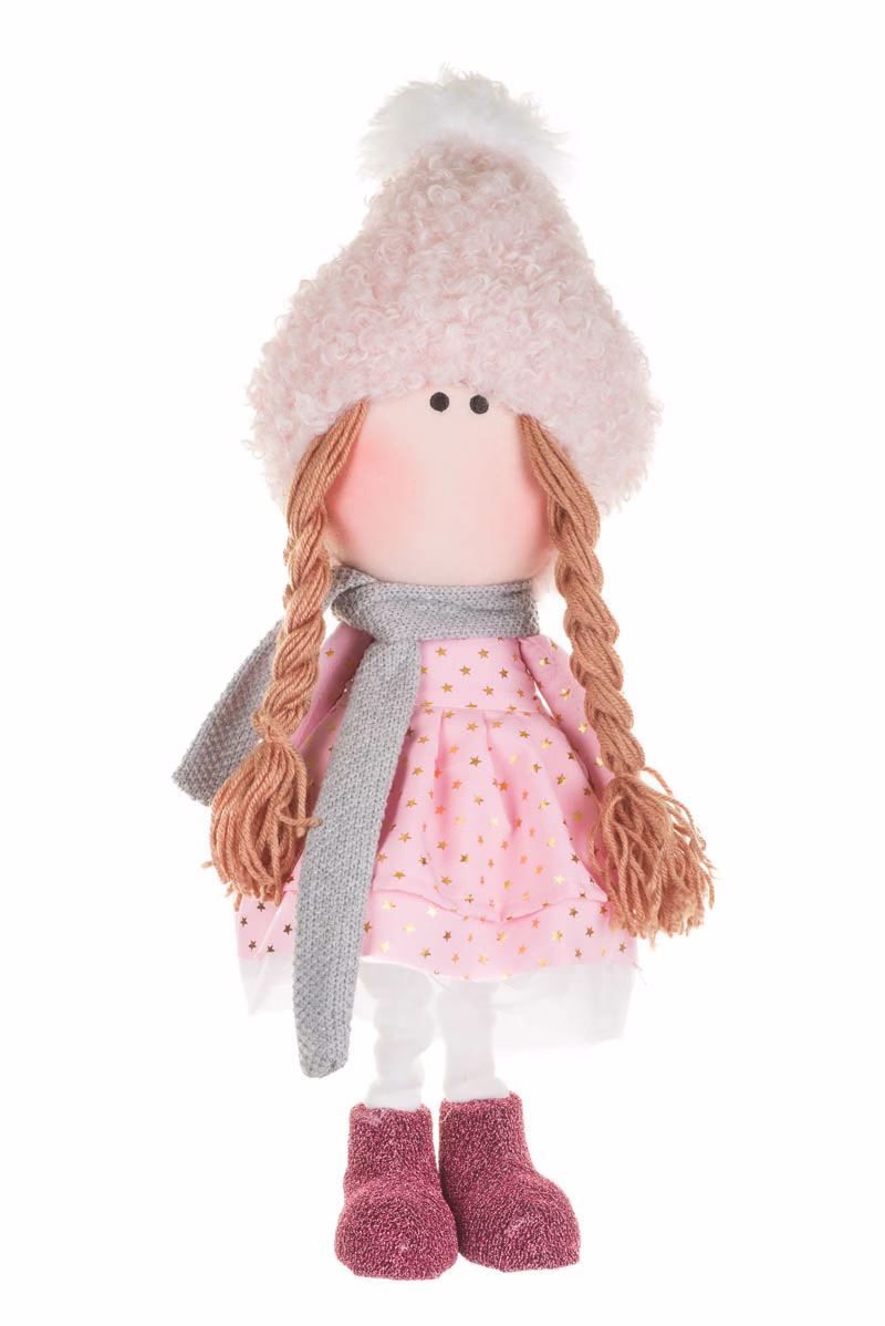 Pink Pig-Tailed Girl Doll