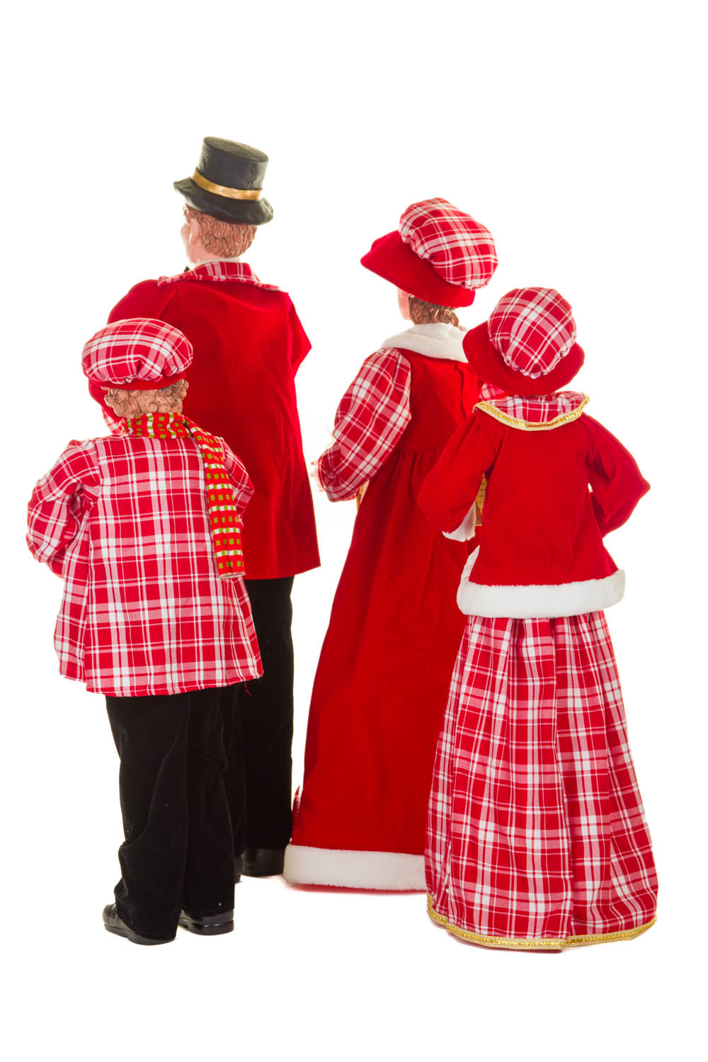 Red and Black Jolly Caroler Family , Set Of 4 - Image 3
