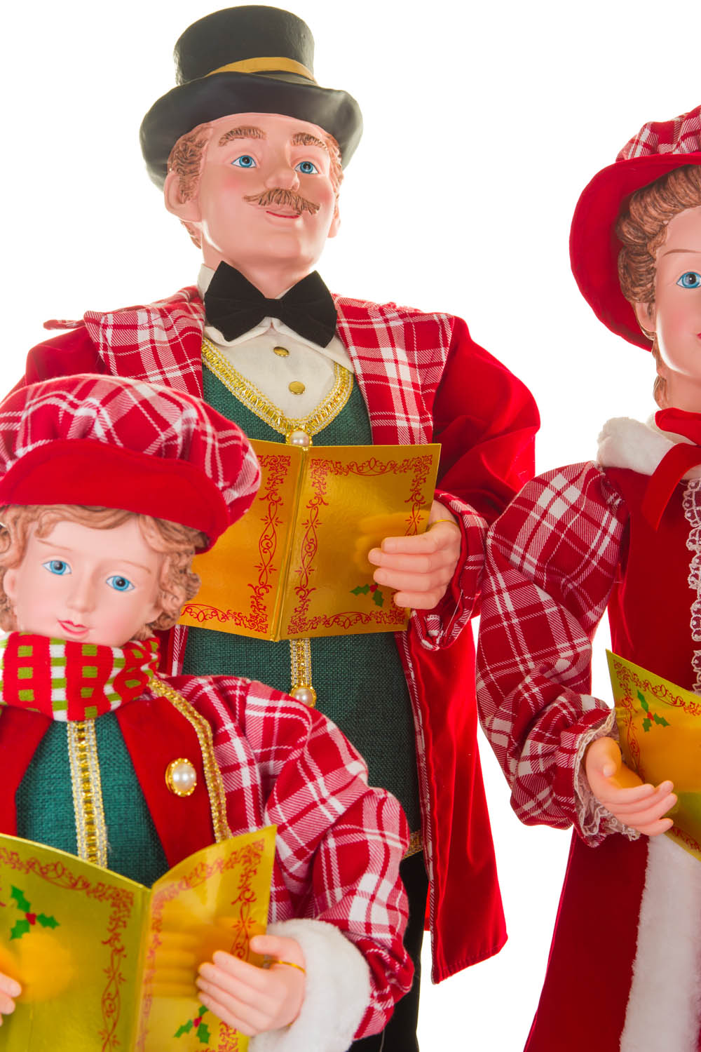 Red and Black Jolly Caroler Family , Set Of 4 - Image 4