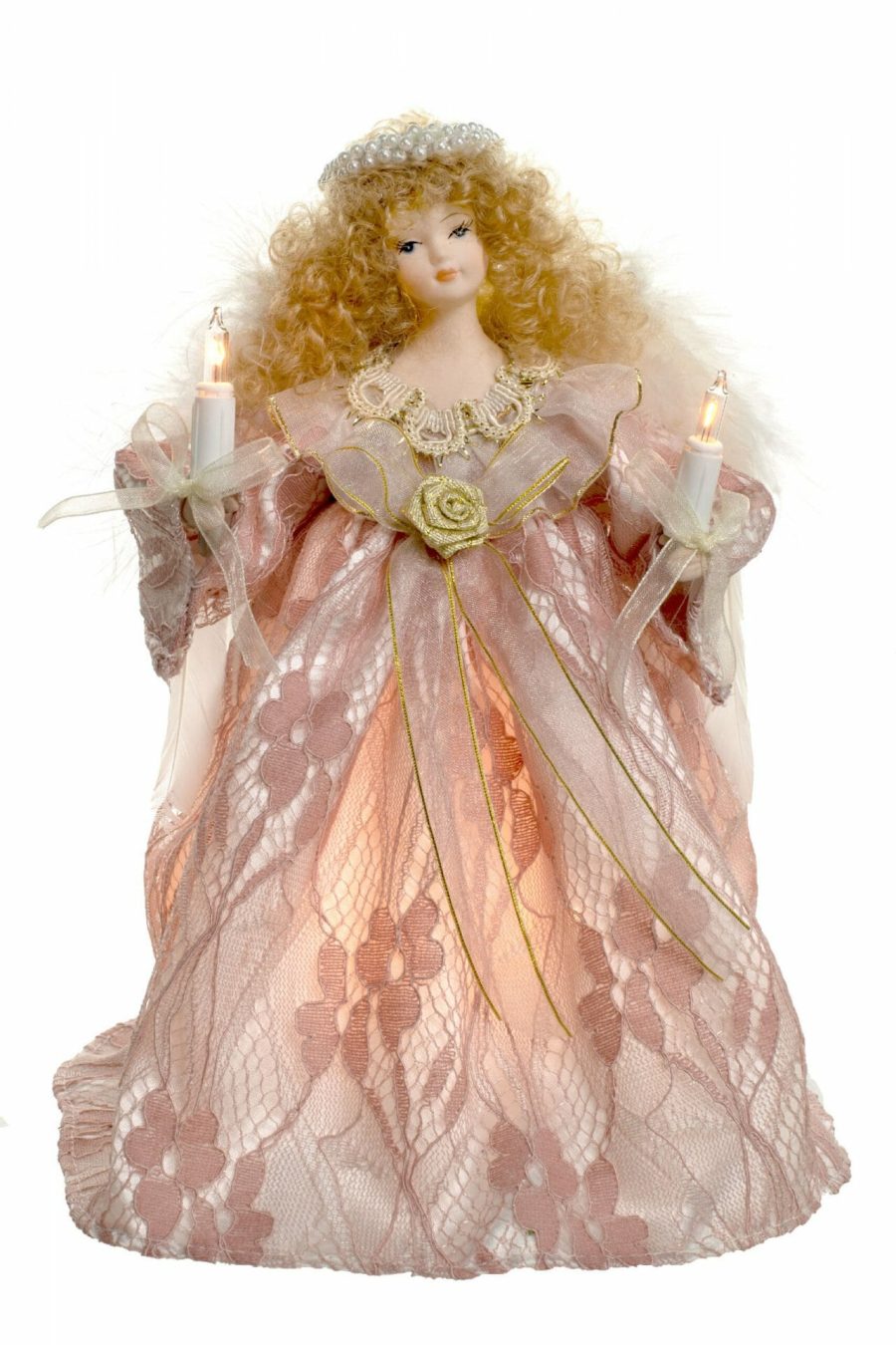 Pink Small 10-Light Angel Tree topper