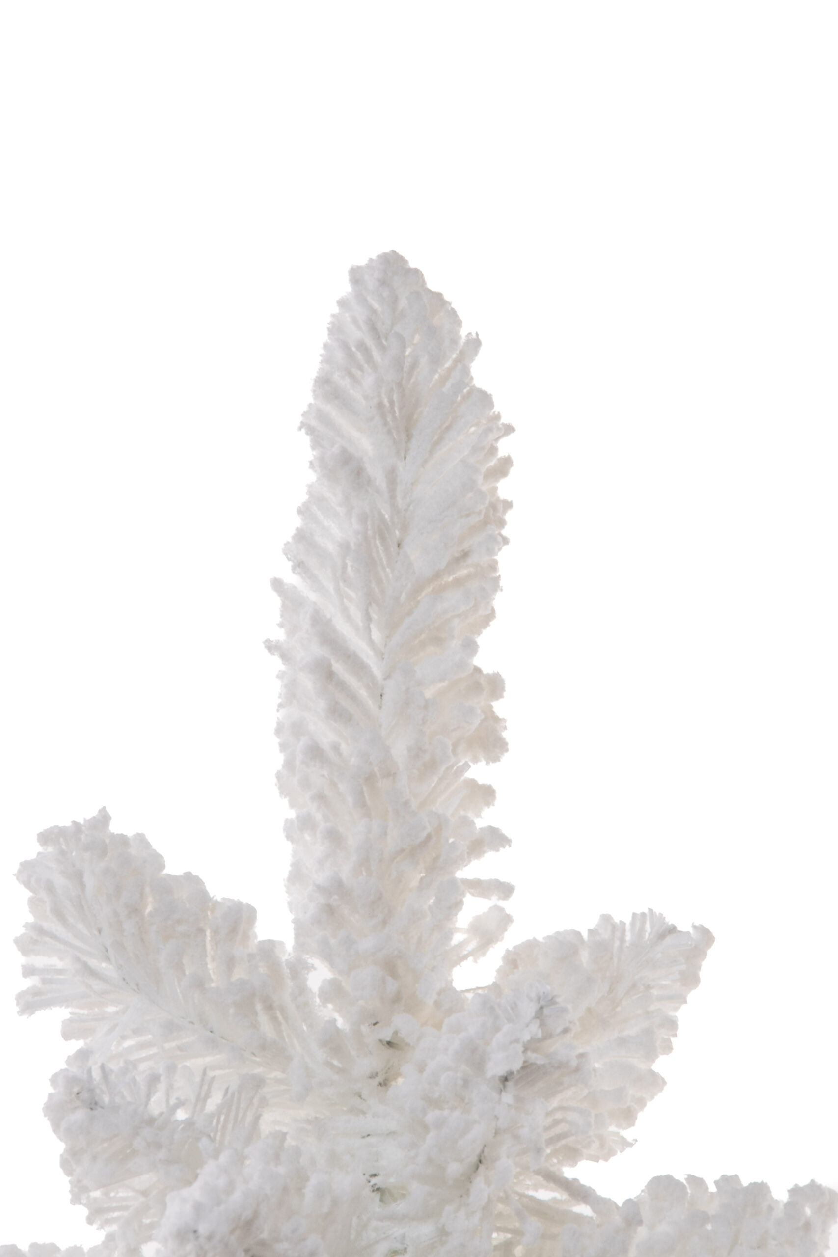 White PE Flocked Table Top Trees with Wooden Base - Image 3