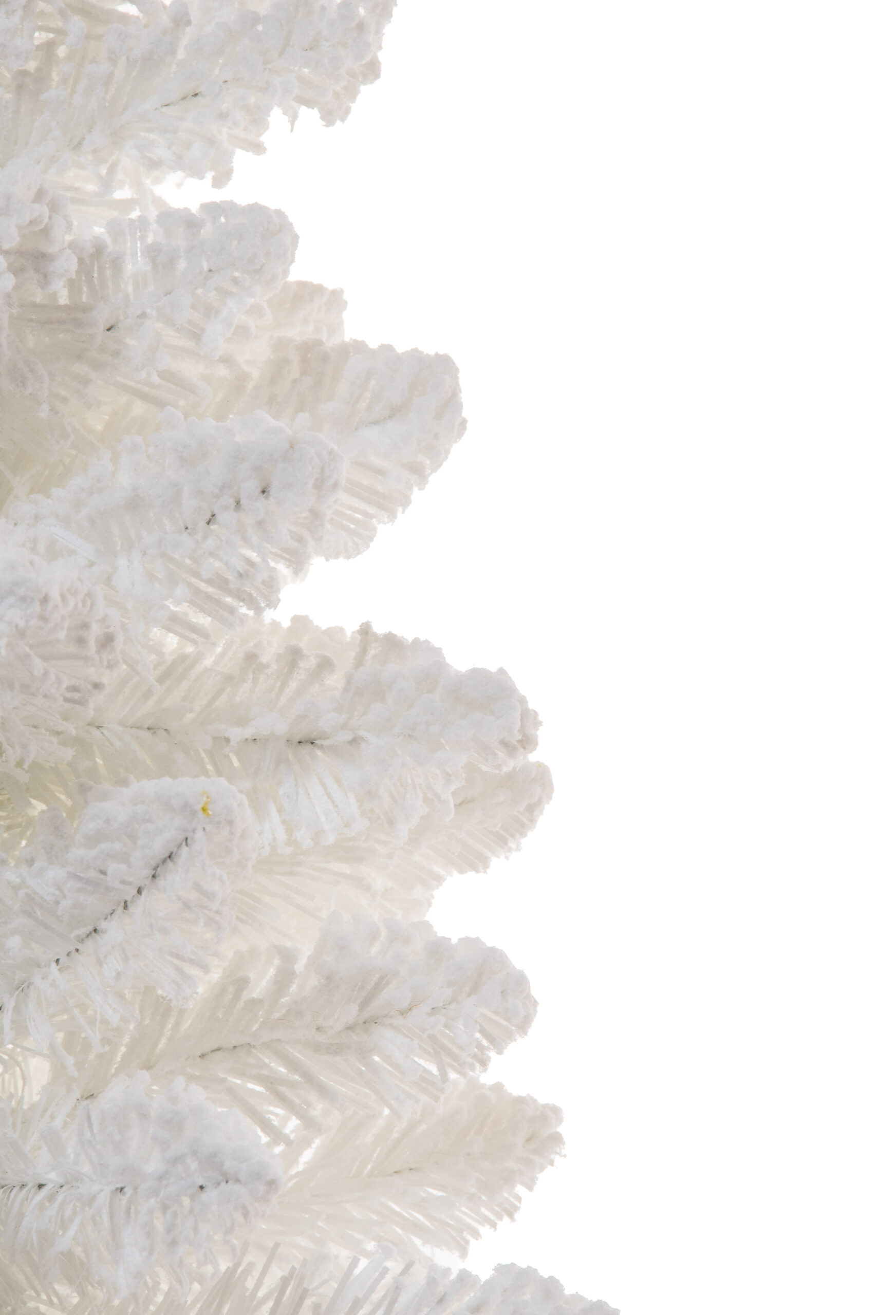 White PE Flocked Table Top Trees with Wooden Base - Image 2