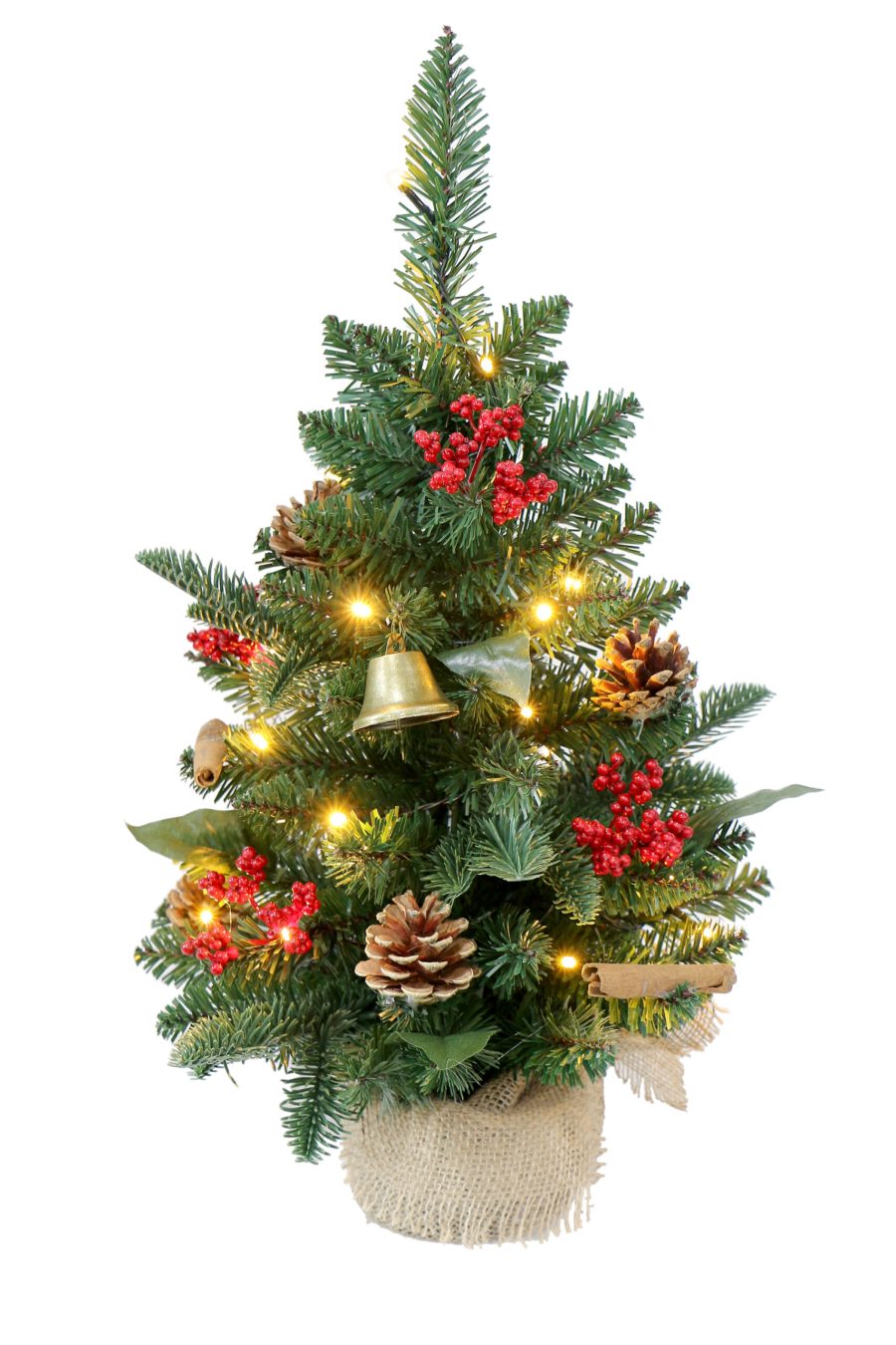 Green Cinnamon Stick Warm White LED Christmas Tree