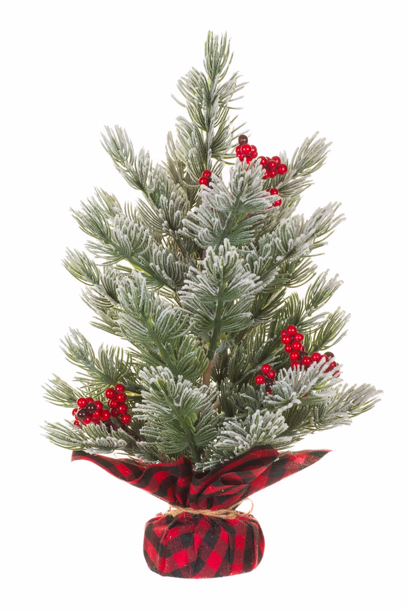 Green White Spruce Table Top Tree