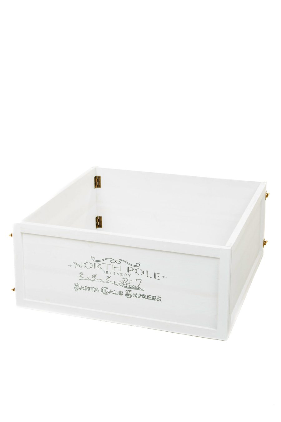 White and Black North Pole Express Logo Retro Tree Collar with Vintage Business Sign