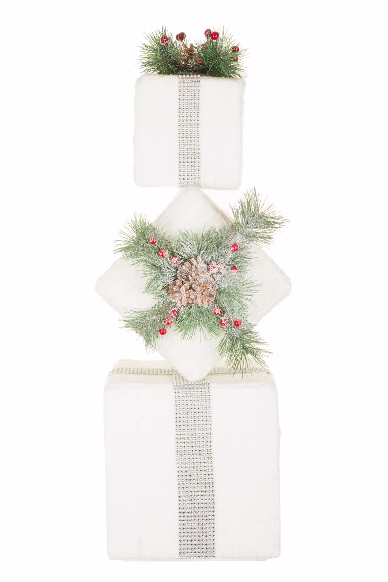 White Stack Of Knitted Presents