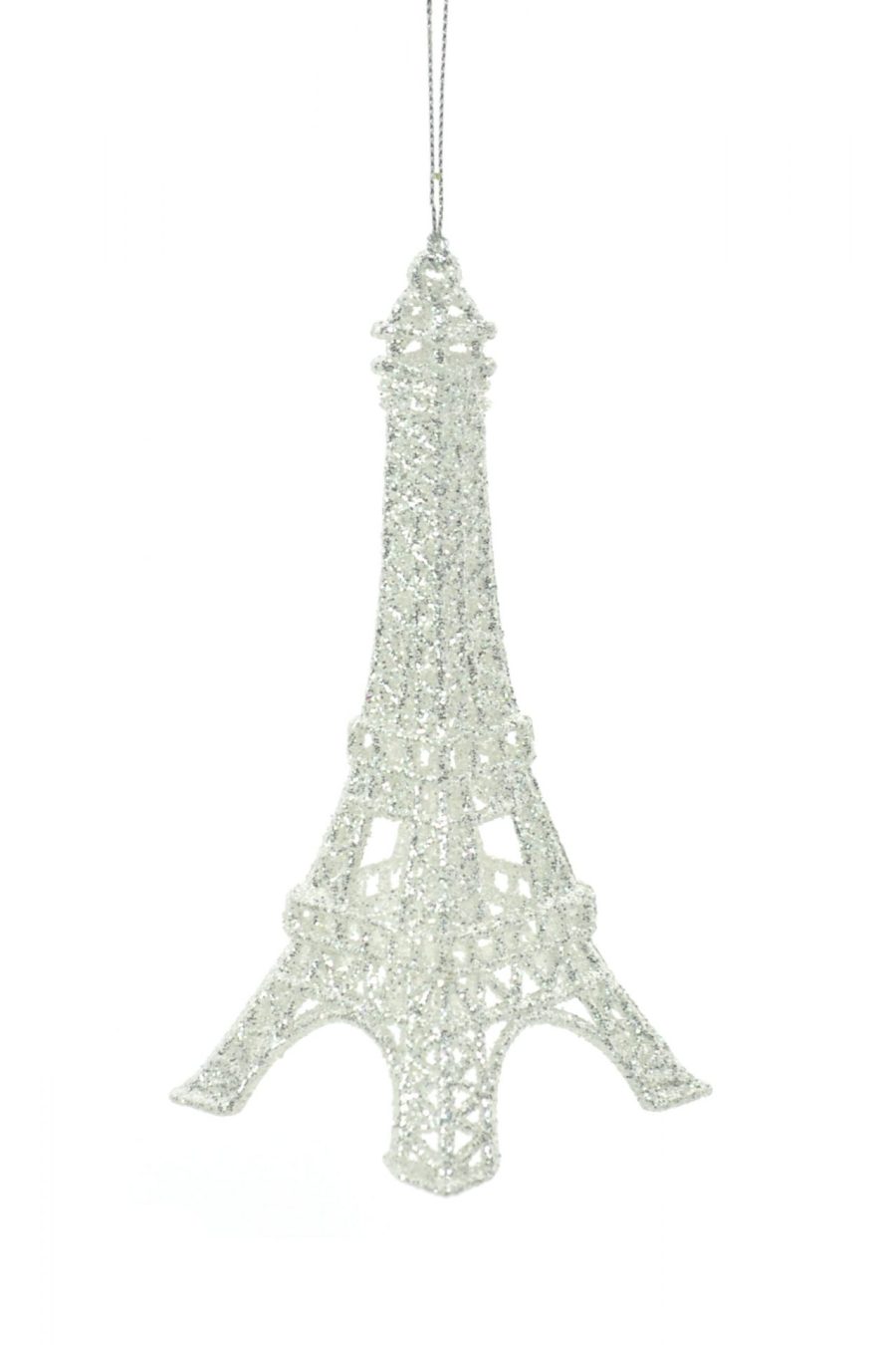 Silver Glitter Eiffel Tower Ornament