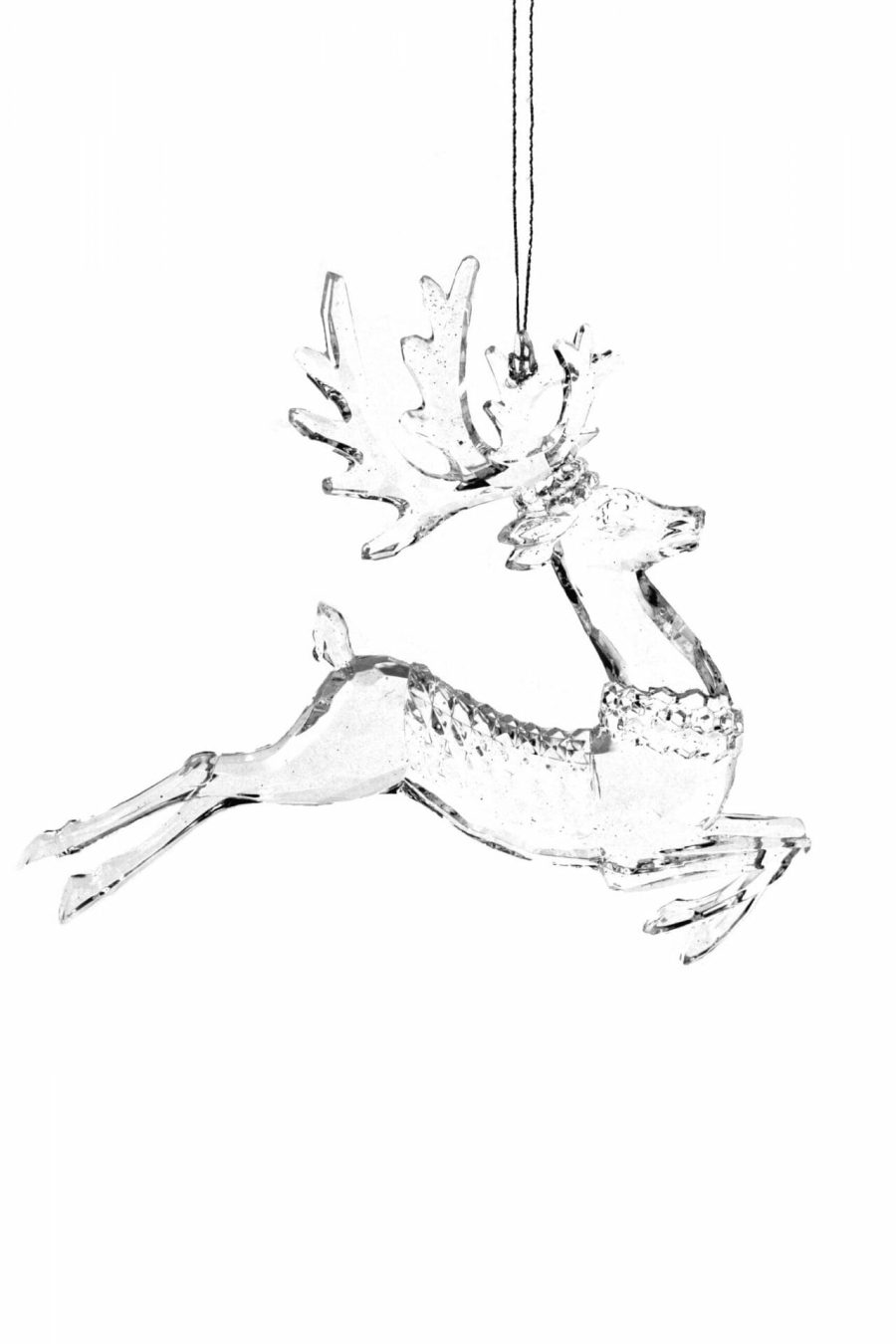 Clear Running Reindeer Ornament