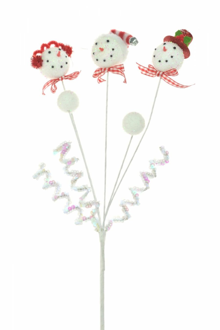 White Three Snowman Head Pick