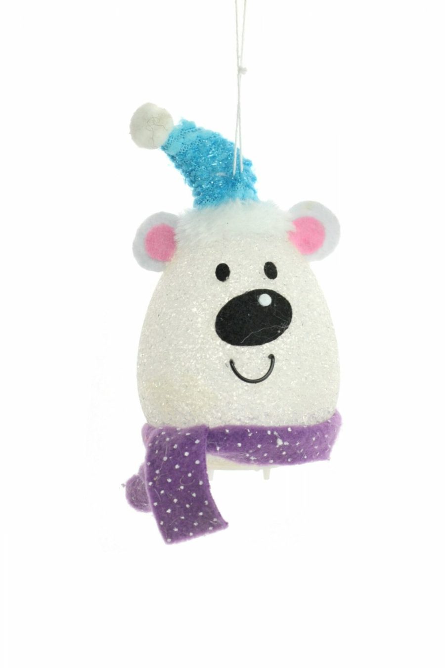 White LED Bear Head Ornament