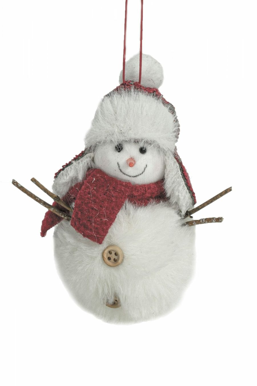 White Hanging Snowman Ornament