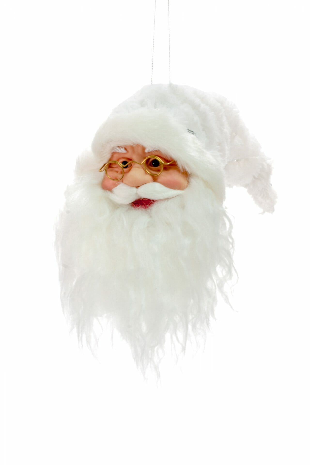 White Hanging Santa Head